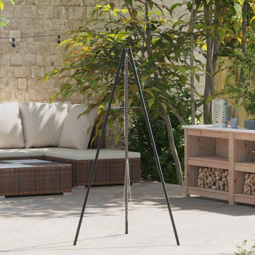 VidaXL Lagerfeuerstativ Schwarz 92 x 92 x 151,5 cm Stahl