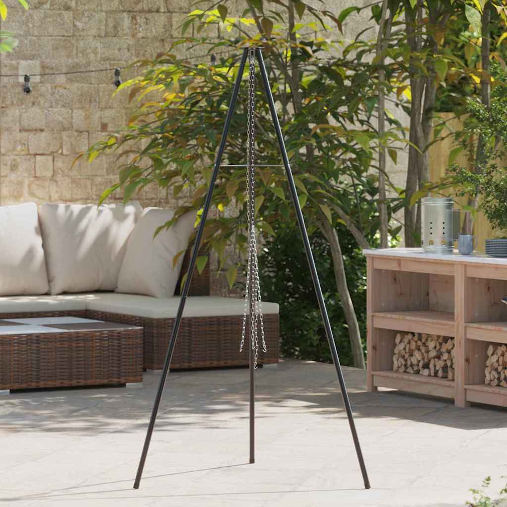 VidaXL Lagerfeuerstativ Schwarz 92 x 92 x 171,5 cm Stahl