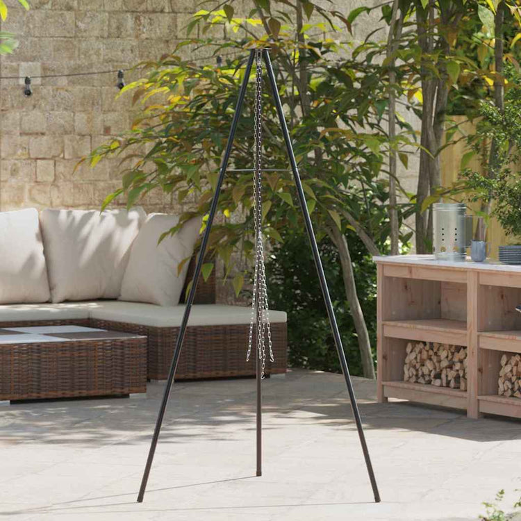 VidaXL Lagerfeuerstativ Schwarz 92 x 92 x 171,5 cm Stahl