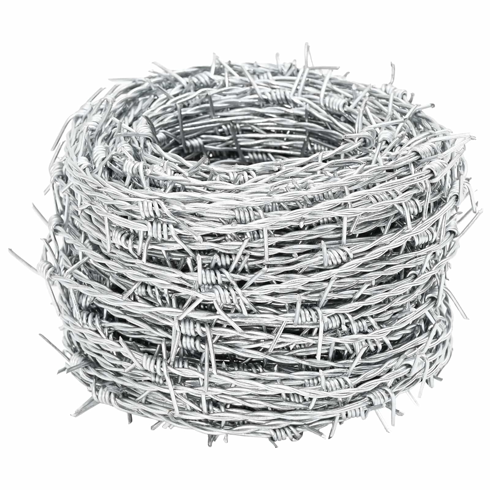 Vidaxl Stacheldraht Silber 100 m feuerverzinkter Stahl