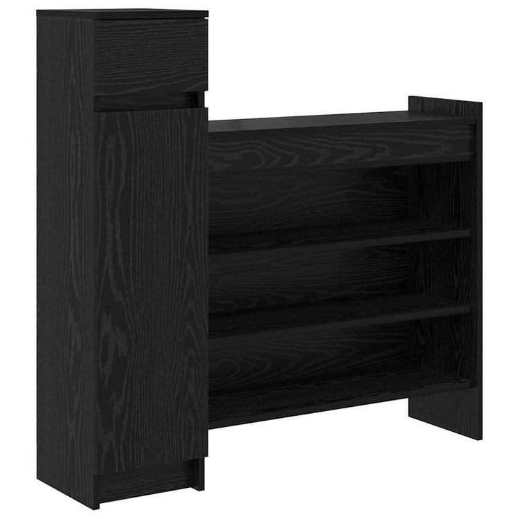 Vidaxx Schuhschrank Eiche schwarz 100,5 x 28 x 100 cm Holzwerkstoff