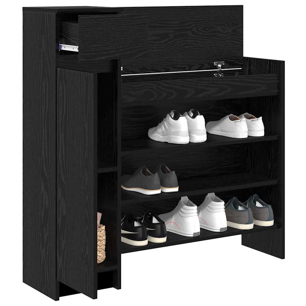 Vidaxx Schuhschrank Eiche schwarz 100,5 x 28 x 100 cm Holzwerkstoff