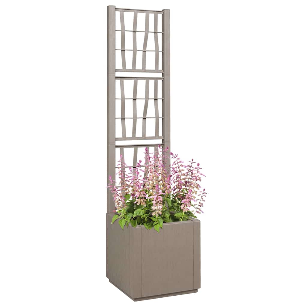 Vidaxx Blumenkasten hellbraun 36 x 36 x 140 cm Kunststoff