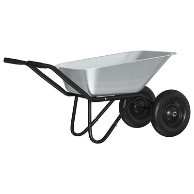 Vidaxx Schubkarre Silber und Schwarz 137 x 60 x 65,5 cm Stahl