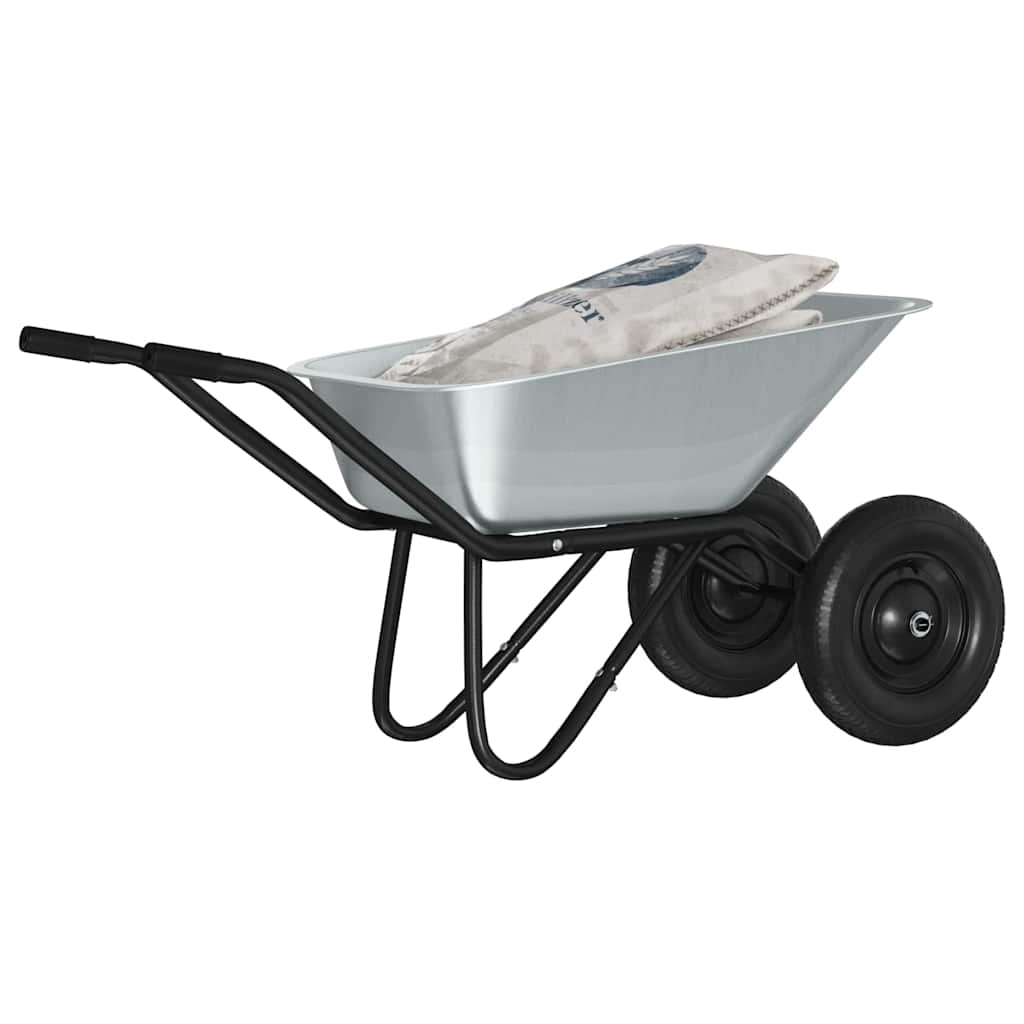 Vidaxx Schubkarre Silber und Schwarz 137 x 60 x 65,5 cm Stahl
