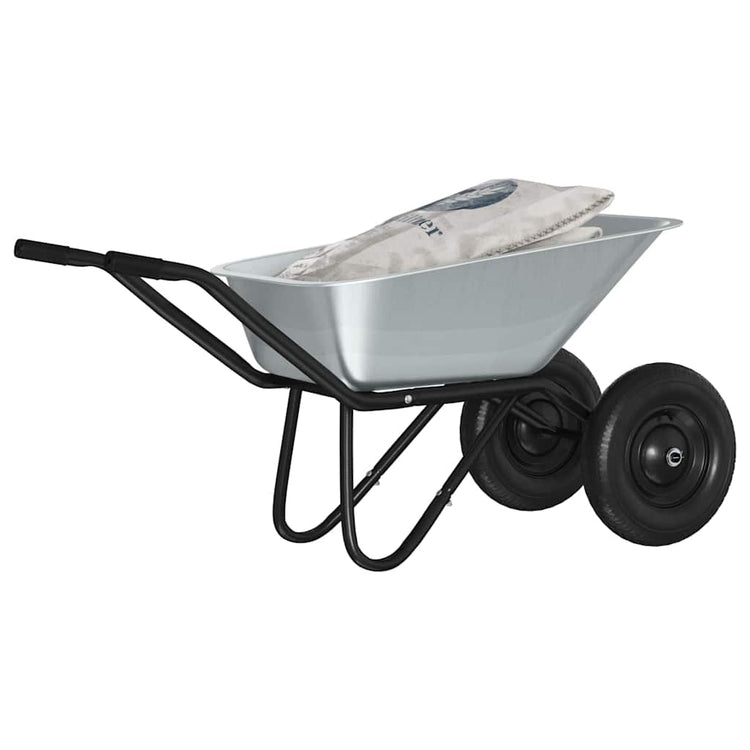 Vidaxx Schubkarre Silber und Schwarz 137 x 60 x 65,5 cm Stahl