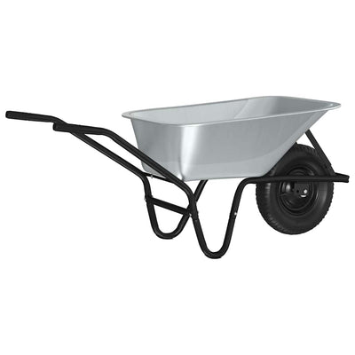 Vidaxx Schubkarre Silber und Schwarz 141 x 60 x 57 cm Stahl