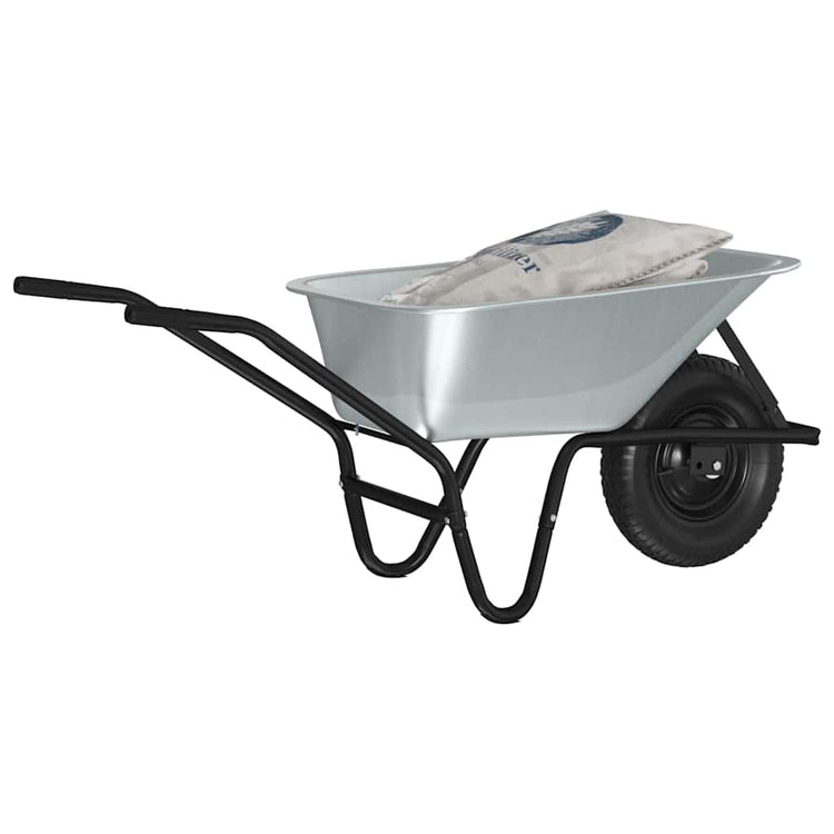 Vidaxx Schubkarre Silber und Schwarz 141 x 60 x 57 cm Stahl