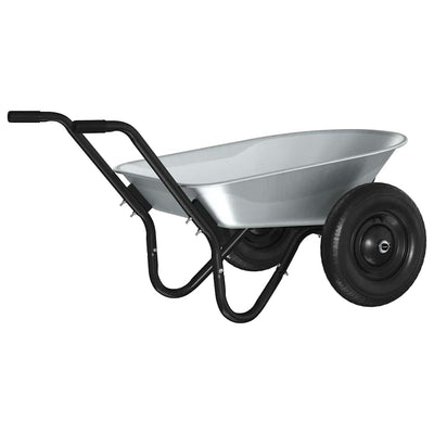 Vidaxx Schubkarre Silber und Schwarz 124 x 73 x 65 cm Stahl