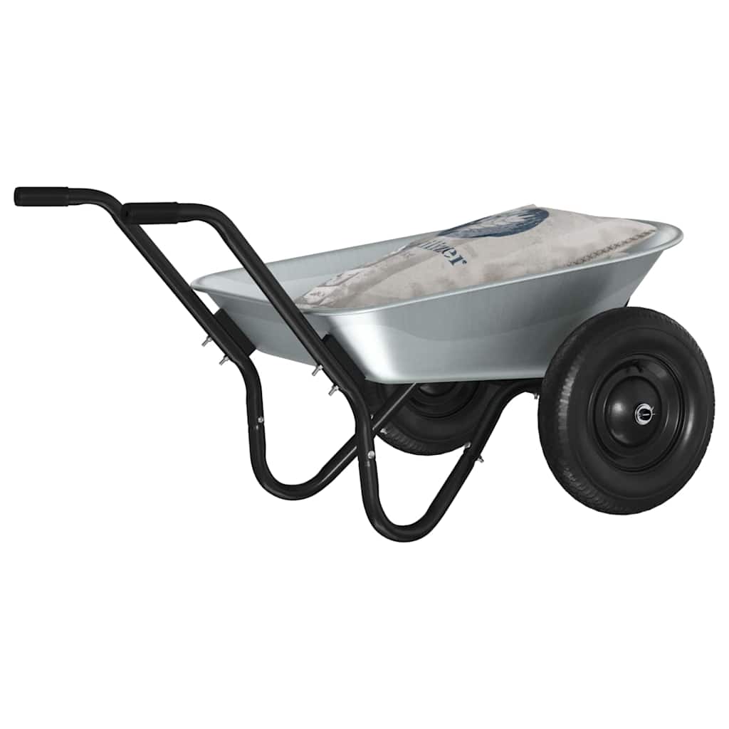 Vidaxx Schubkarre Silber und Schwarz 124 x 73 x 65 cm Stahl