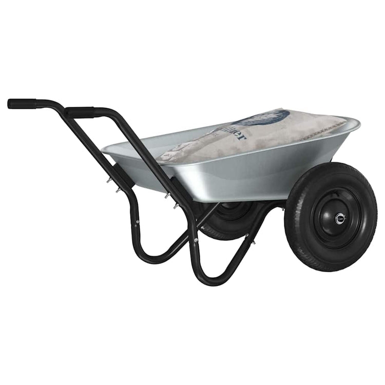 Vidaxx Schubkarre Silber und Schwarz 124 x 73 x 65 cm Stahl
