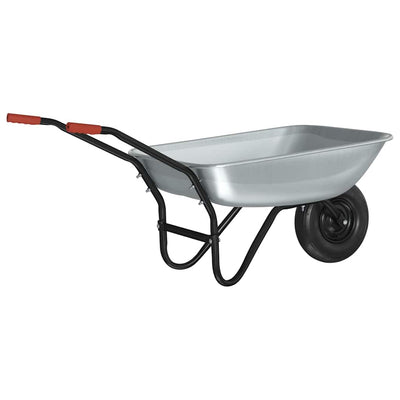 Vidaxx Schubkarre Silber und Schwarz 133 x 62,5 x 58 cm Stahl