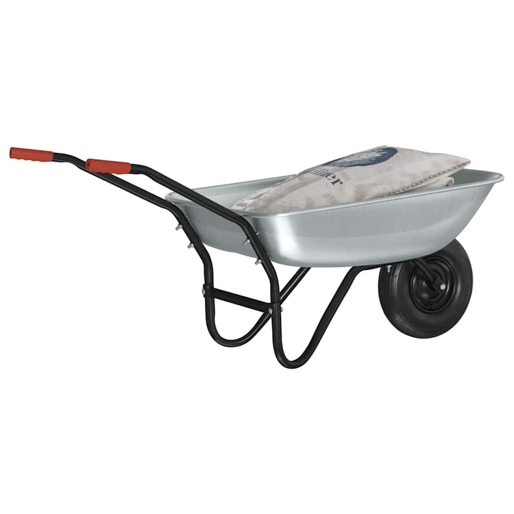 Vidaxx Schubkarre Silber und Schwarz 133 x 62,5 x 58 cm Stahl