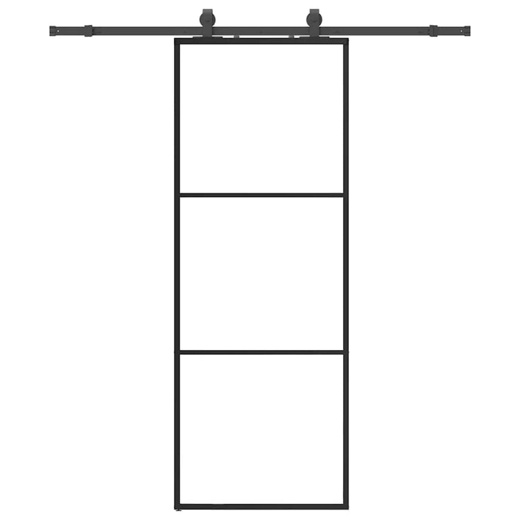VidaXL Schiebetür mit Beschlagset 76x205 cm ESG-Glas schwarz
