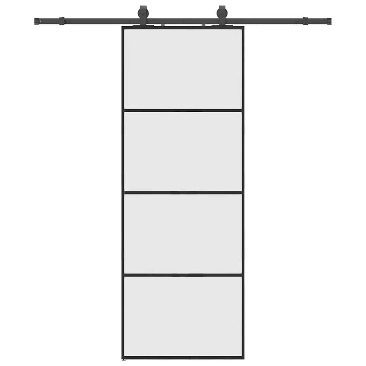 VidaXL Schiebetür mit Beschlagset 76x205 cm ESG-Glas schwarz