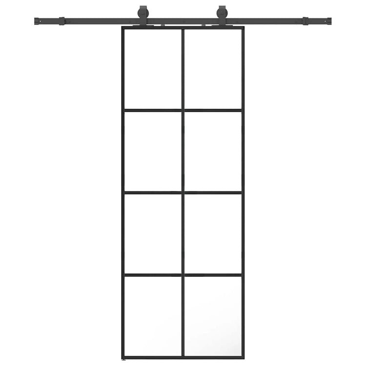 VidaXL Schiebetür mit Beschlagset 76x205 cm ESG-Glas schwarz