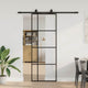 VidaXL Schiebetür mit Beschlagset 76x205 cm ESG-Glas schwarz