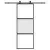VidaXL Schiebetür mit Beschlagset 76x205 cm Hartglas schwarz