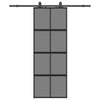 VidaXL Schiebetür mit Beschlagset 76x205 cm Hartglas schwarz