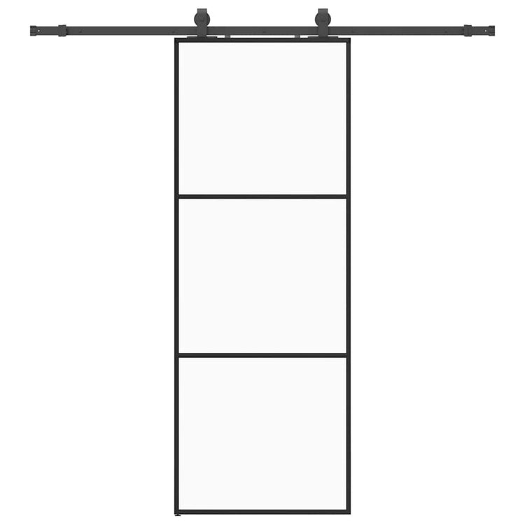 VidaXL Schiebetür mit Beschlagset 76x205 cm ESG-Glas schwarz