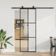 VidaXL Schiebetür mit Beschlagset 76x205 cm ESG-Glas schwarz