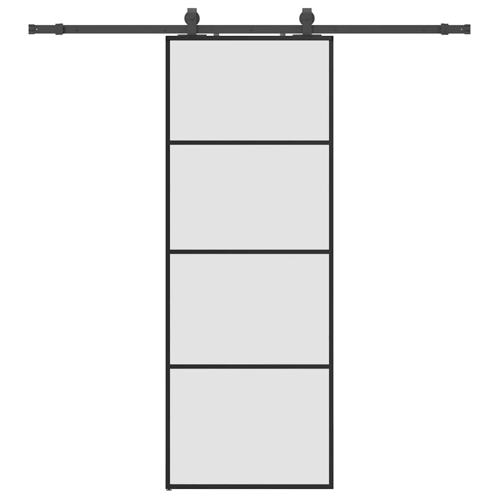 VidaXL Schiebetür mit Beschlagset 76x205 cm ESG-Glas schwarz