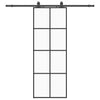 VidaXL Schiebetür mit Beschlagset 76x205 cm ESG-Glas schwarz