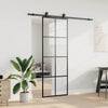 VidaXL Schiebetür mit Beschlagset 76x205 cm ESG-Glas schwarz