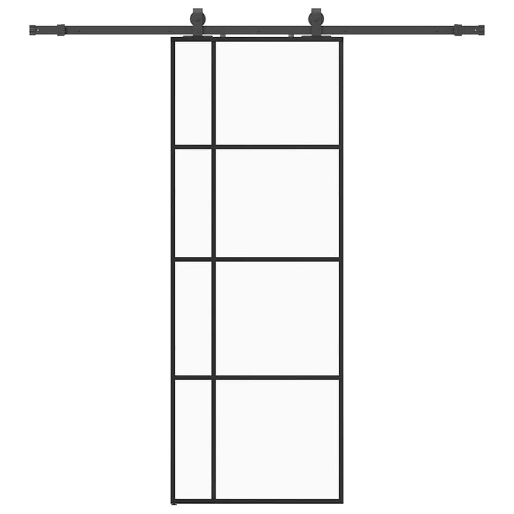 VidaXL Schiebetür mit Beschlagset 76x205 cm ESG-Glas schwarz