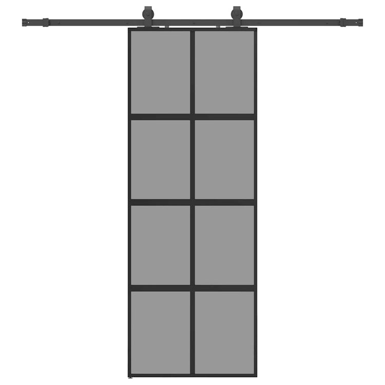 VidaXL Schiebetür mit Beschlagset 76x205 cm Hartglas schwarz