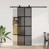 VidaXL Schiebetür mit Beschlagset 76x205 cm Hartglas schwarz