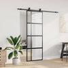 VidaXL Schiebetür mit Beschlagset 76x205 cm Hartglas schwarz