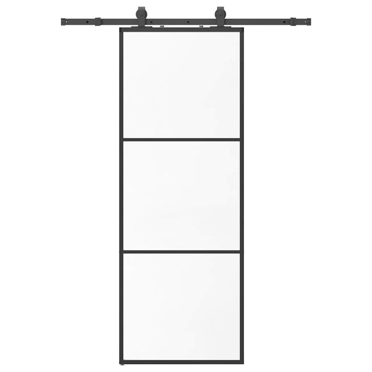 VidaXL Schiebetür mit Beschlagset 76x205 cm ESG-Glas schwarz