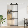 VidaXL Schiebetür mit Beschlagset 76x205 cm ESG-Glas schwarz