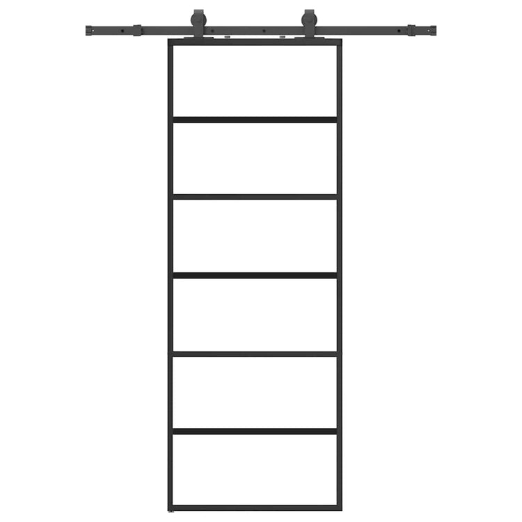 VidaXL Schiebetür mit Beschlagset 76x205 cm ESG-Glas schwarz