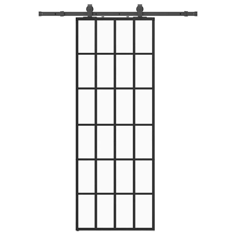 VidaXL Schiebetür mit Beschlagset 76x205 cm ESG-Glas schwarz