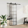 VidaXL Schiebetür mit Beschlagset 76x205 cm ESG-Glas schwarz