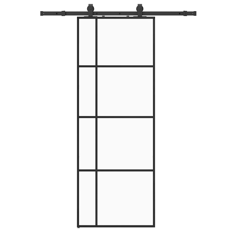 VidaXL Schiebetür mit Beschlagset 76x205 cm ESG-Glas schwarz
