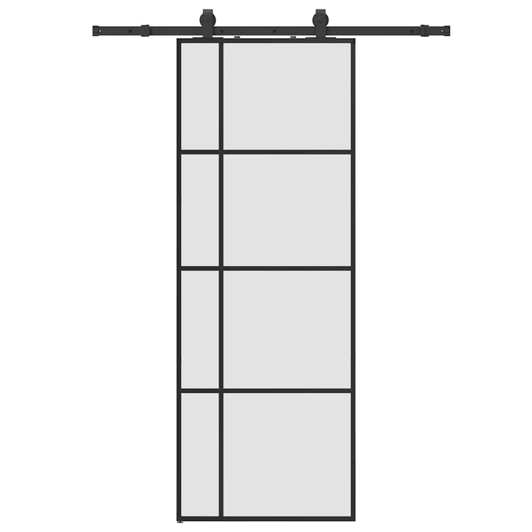 VidaXL Schiebetür mit Beschlagset 76x205 cm ESG-Glas schwarz