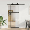 VidaXL Schiebetür mit Beschlagset 76x205 cm Hartglas schwarz