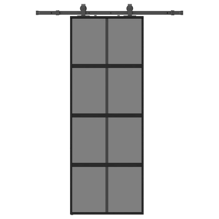 VidaXL Schiebetür mit Beschlagset 76x205 cm Hartglas schwarz