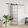 VidaXL Schiebetür mit Beschlagset 76x205 cm ESG-Glas schwarz