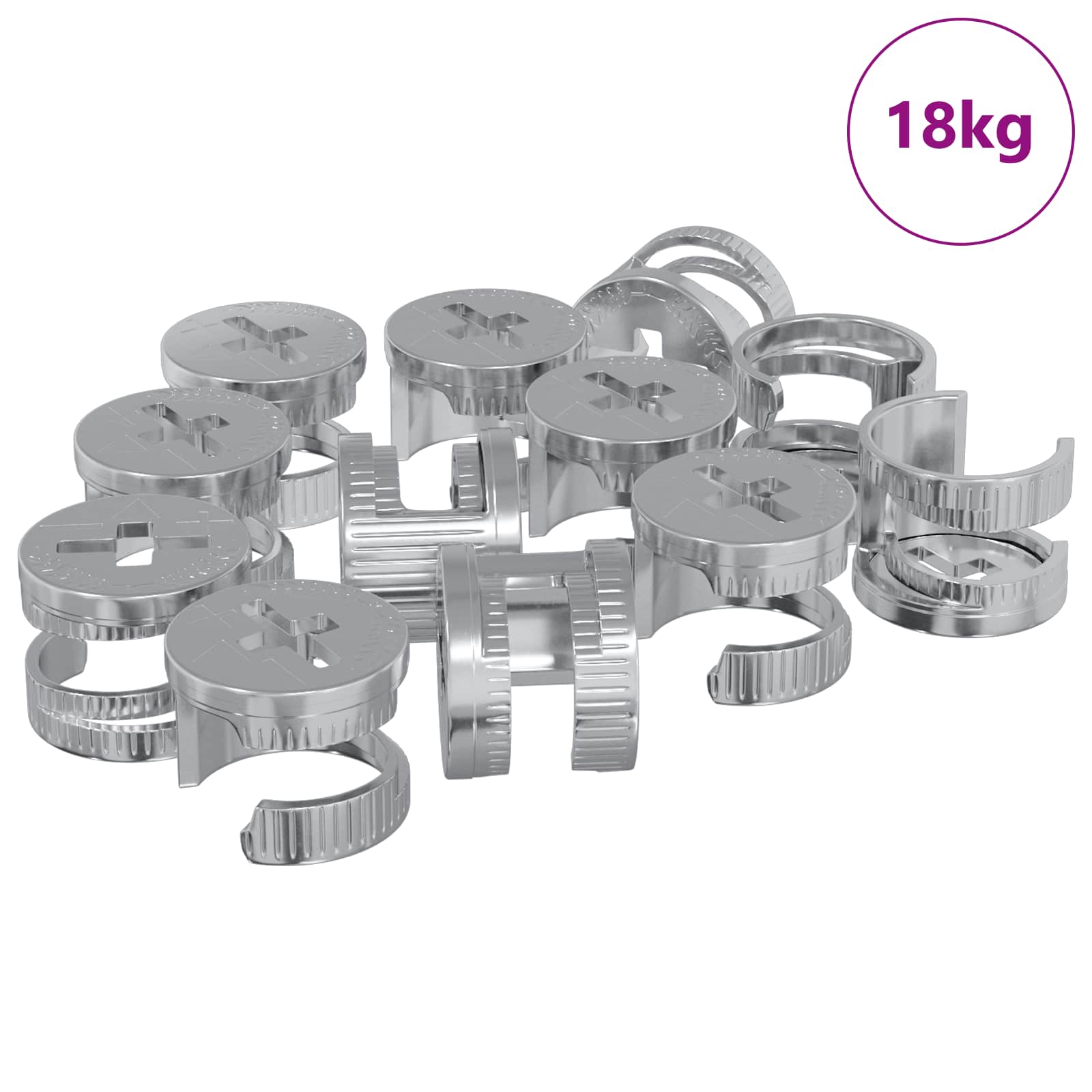 VidaXL Nockensicherungsmuttern 8372 Stk. Silberstahl