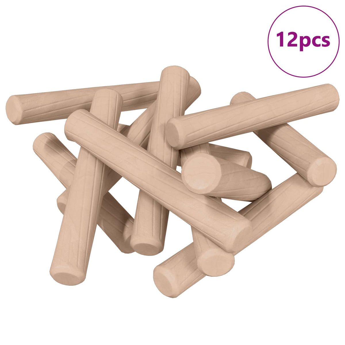 Vidaxxl Holzdübel 12 Stück braun ø6 x 40 mm Massivholz