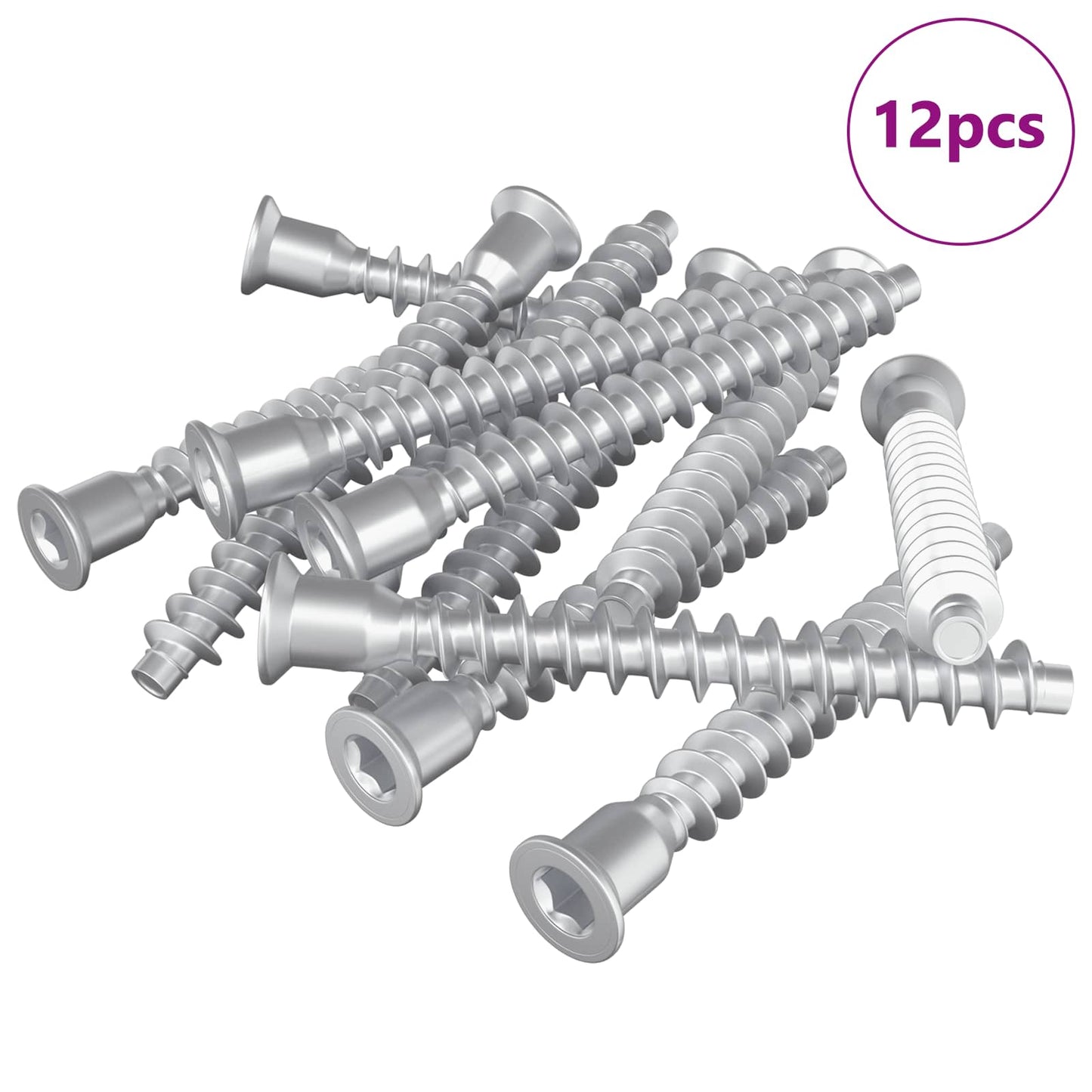 Vidaxx Befestigungsschrauben 12 Stück Silber ø7 x 58 mm Metall