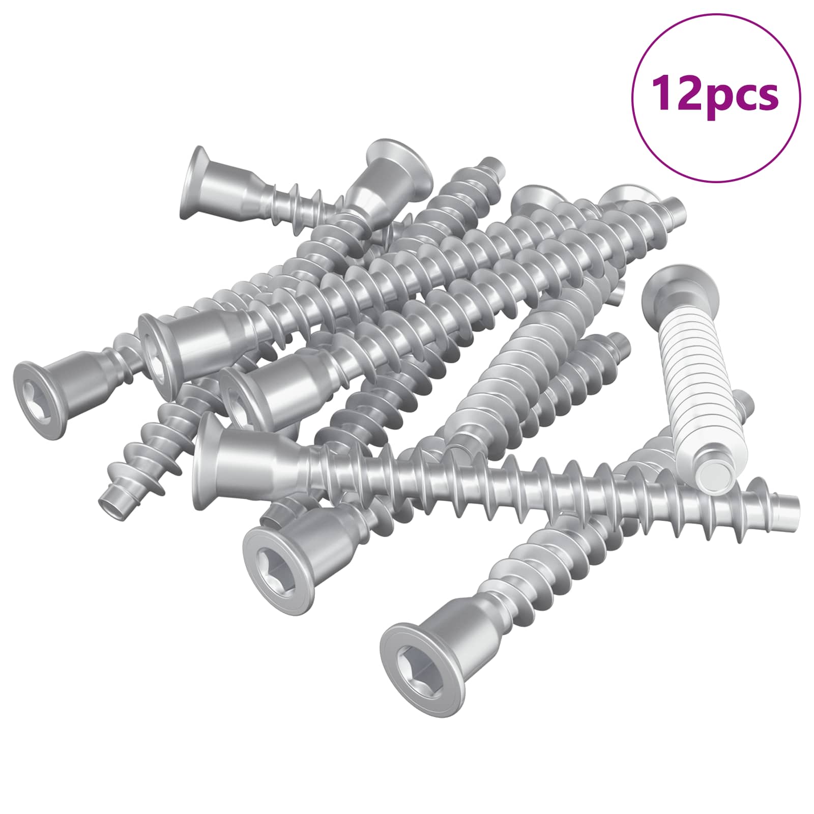Vidaxx Befestigungsschrauben 12 Stück Silber ø7 x 58 mm Metall