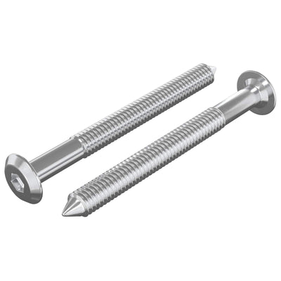 Vidaxxl Möbelschrauben 2 Stück Silber M6 x 60 mm Stahl