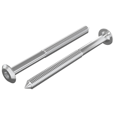 Vidaxxl Möbelschrauben 2 Stück Silber M6 x 70 mm Stahl
