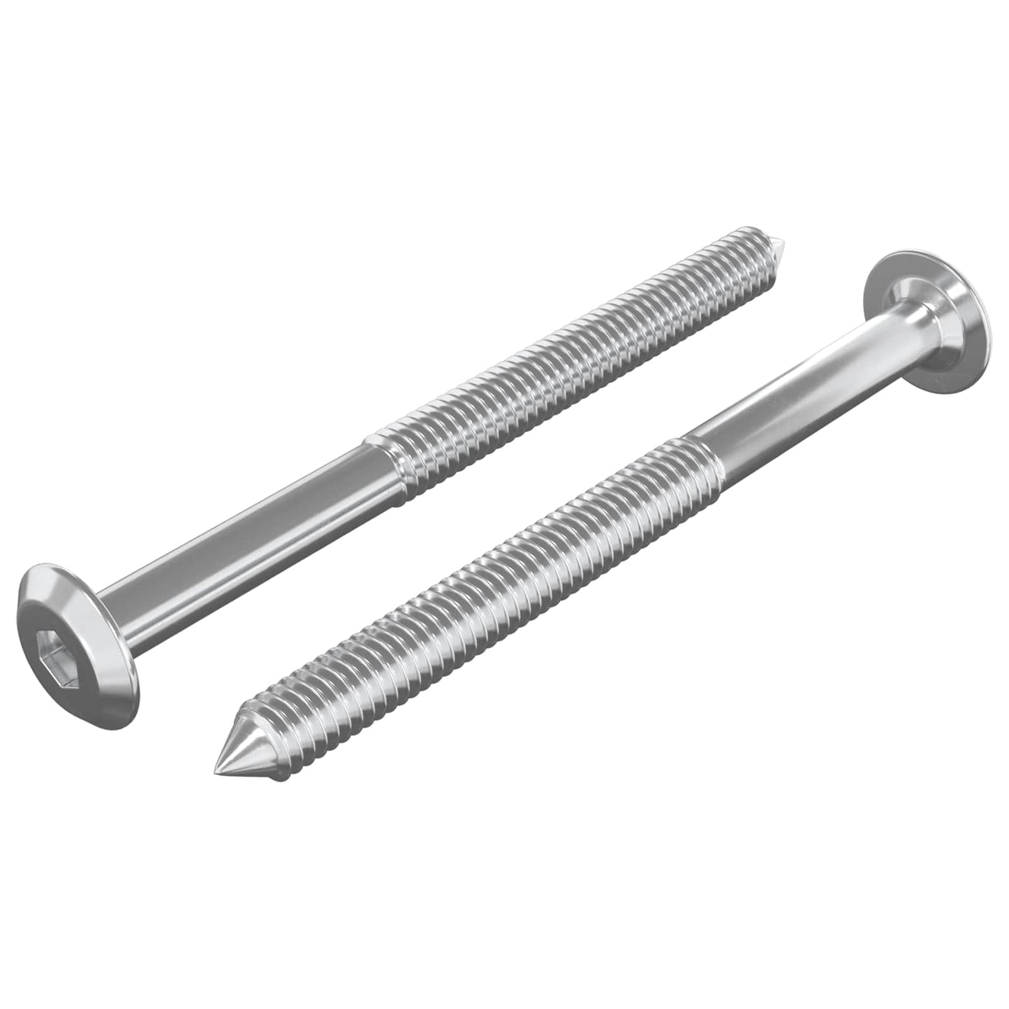 Vidaxxl Möbelschrauben 2 Stück Silber M6 x 85 mm Stahl