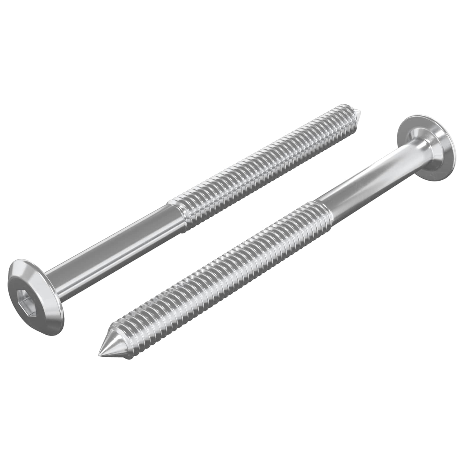 Vidaxxl Möbelschrauben 2 Stück Silber M6 x 85 mm Stahl